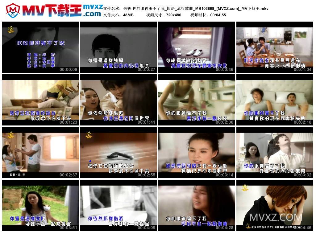朱妍-你的眼神骗不了我_国语_流行歌曲_MB103898